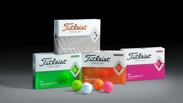 Titleist Velocity colourful golf balls